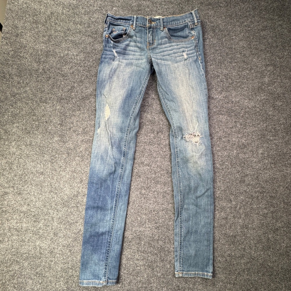 Hollister Jeans Womens 3L Blue Distressed Skinny SoCal Stretch Denim